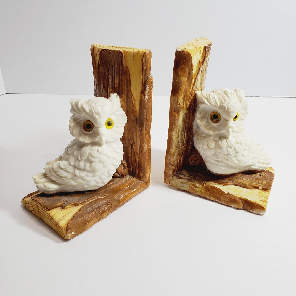 Norleans White Owl Bookends Porcelain Made in Italy